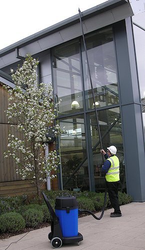 Vacuum cleaning gutters for commercial customers in Ashford and Willesborough